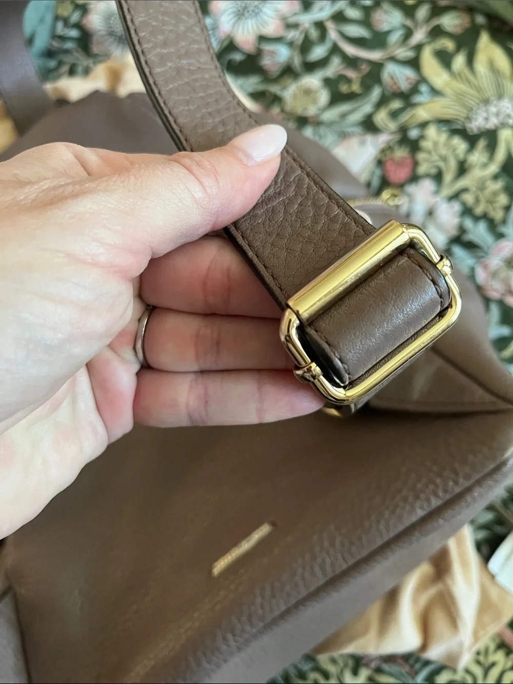 Rebecca Minkoff pebble leather backpack with gold hardware